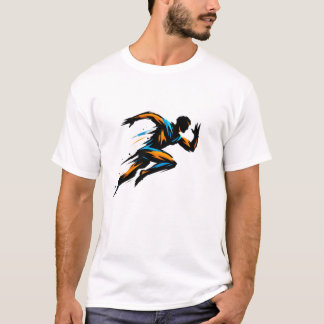 ダイナミックランナー・イン・モーション - 抽象的なスピードとアスリート Tシャツ