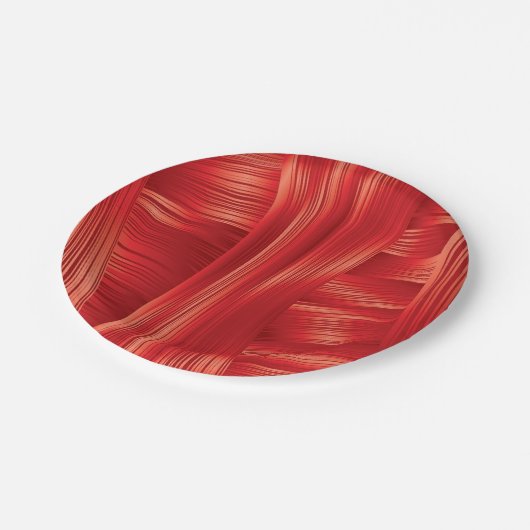 ダイナミックレッドマッスルテクスチャ抽象芸術 ペーパープレート (アングル)
