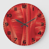 ダイナミックレッドマッスルテクスチャ抽象芸術 ラージ壁時計 (正面)