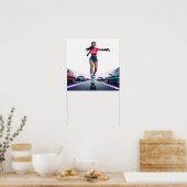 ダイナミックローラーガーラルアーバンアートデザイン ポスター (キッチン)