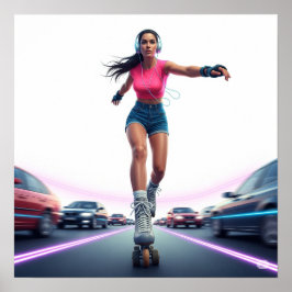 ダイナミックローラーガーラルアーバンアートデザイン ポスター