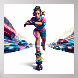 ダイナミックローラーガーラルアーバンアートデザイン ポスター