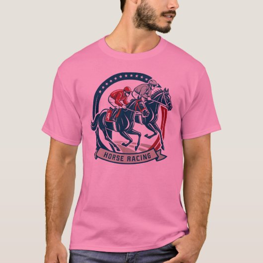 ダイナミック乗馬イラストレーション Tシャツ (正面)