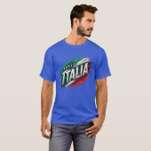 ダイナミック効果のあるイタリア応援デザイン Tシャツ (正面フル)