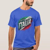 ダイナミック効果のあるイタリア応援デザイン Tシャツ (正面)