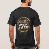 ダイナミック型自動二輪はっきりしたタイポグラフィ Tシャツ (裏面)