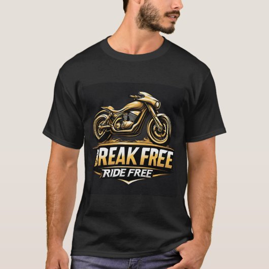 ダイナミック型自動二輪はっきりしたタイポグラフィ Tシャツ (正面)