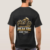 ダイナミック型自動二輪はっきりしたタイポグラフィ Tシャツ (裏面)