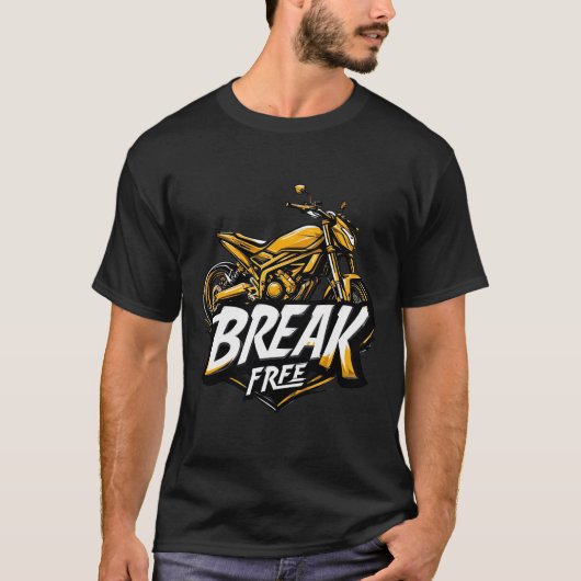 ダイナミック型自動二輪はっきりしたタイポグラフィ Tシャツ (正面)