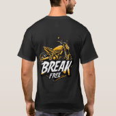 ダイナミック型自動二輪はっきりしたタイポグラフィ Tシャツ (裏面)