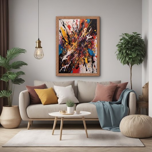 ダイナミック抽象芸術アクション表現主義鮮やか芸術 ポスター
