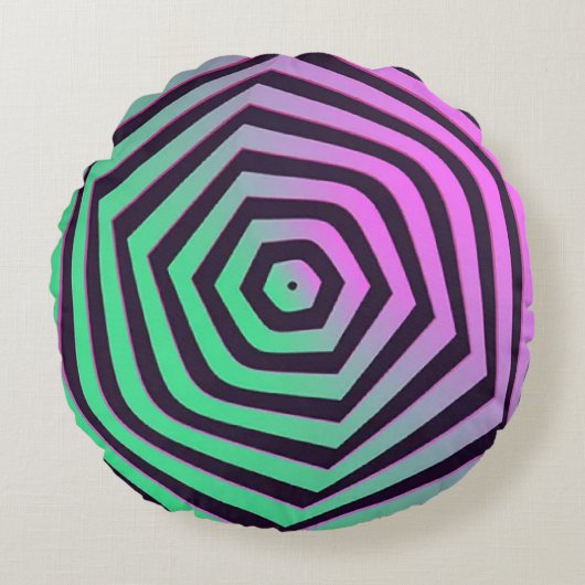 ダイナミック抽象芸術アートコットン ラウンドクッション (正面)