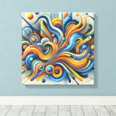 ダイナミック抽象芸術ウォールアート キャンバスプリント (インサイチュ (ウッドフロア))