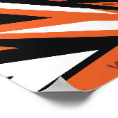 ダイナミック抽象芸術オレンジと黒の幾何学的パターン ポスター (角)