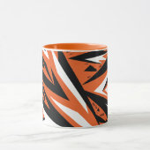 ダイナミック抽象芸術オレンジと黒の幾何学的パターン マグカップ (中央)