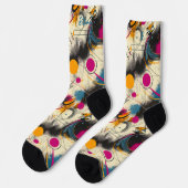 ダイナミック抽象芸術ソックス(マゼンタ、ティール(緑がかった色)、オレンジ) ソックス (左)