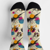 ダイナミック抽象芸術ソックス(マゼンタ、ティール(緑がかった色)、オレンジ) ソックス (上部)