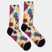 ダイナミック抽象芸術ソックス(マゼンタ、ティール(緑がかった色)、オレンジ) ソックス (右)