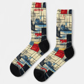 ダイナミック抽象芸術ソックス(海とジオメトリ) ソックス (左)