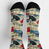 ダイナミック抽象芸術ソックス(海とジオメトリ) ソックス (上部)