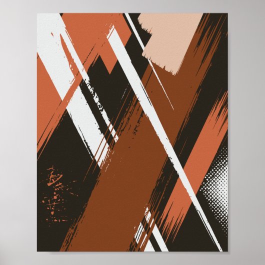 ダイナミック抽象芸術ブラシストロークアート ポスター (正面)