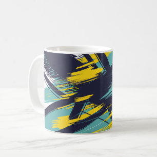 ダイナミック抽象芸術ブラシストローク コーヒーマグカップ