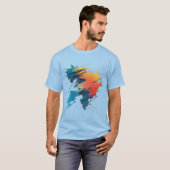 ダイナミック抽象芸術マはっきりしたップ:色とモダンデザイン» Tシャツ (正面フル)