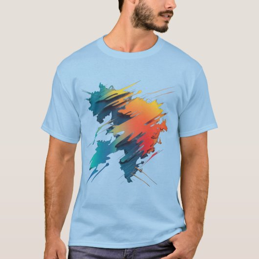 ダイナミック抽象芸術マはっきりしたップ:色とモダンデザイン» Tシャツ (正面)
