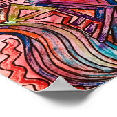 ダイナミック抽象芸術幾何学模様 ポスター (角)