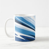 ダイナミック抽象芸術波（青い色相） コーヒーマグカップ (左)