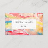 ダイナミック水カラフル色抽象芸術アーティスト 名刺 (正面)