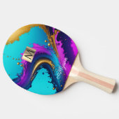 ダイナミック液体抽象芸術、名前とモノグラム、Vs 2 卓球ラケット (横)