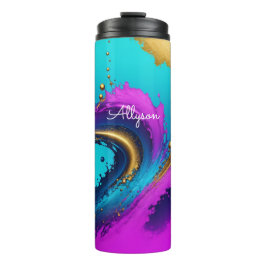 ダイナミック液体抽象芸術、白いスクリプト名 タンブラー