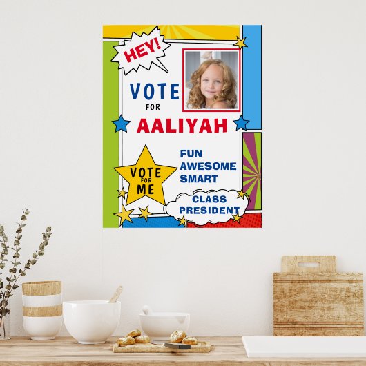 ダイナミック漫画漫画ブックスタイル投票学校 ポスター (キッチン)