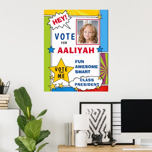 ダイナミック漫画漫画ブックスタイル投票学校 ポスター (ホームオフィス)