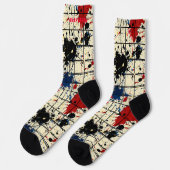 ダイナミック絵を描(ばちゃばちゃ)跳ねるソックスモダン抽象芸術 ソックス (左)