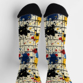 ダイナミック絵を描(ばちゃばちゃ)跳ねるソックスモダン抽象芸術 ソックス (上部)