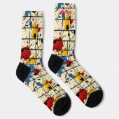 ダイナミック絵を描(ばちゃばちゃ)跳ねるソックスモダン抽象芸術 ソックス (右)