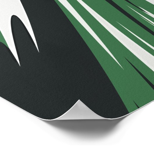 ダイナミック緑と黒の抽象芸術ストリーク ポスター (角)