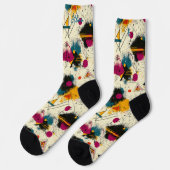 ダイナミック芸術的ソックス(ティール（緑がかった色）、マゼンタ、イエロー) ソックス (左)