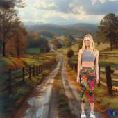 ダイナミック落書き爆発鮮やか- 芸術的 カプリレギンス