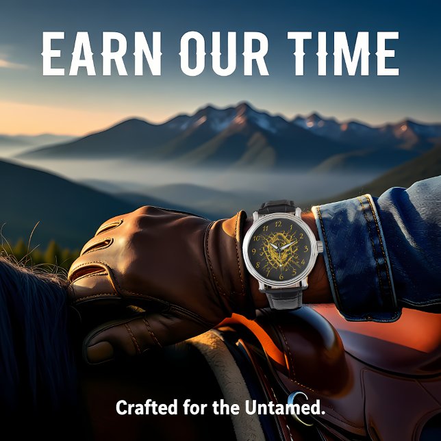 ダイナミック表示で壁を貫通するバイソン 腕時計 (クリエイターアップロード済み)