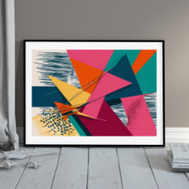 ダイナミック角度とカラーバースト ポスター