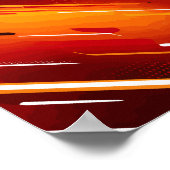 ダイナミック赤いストリーク(抽象芸術線形モーション) ポスター (角)