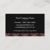 ダイナミック赤黒のジオメトリパターン 名刺 (裏面)