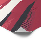 ダイナミック赤黒抽象芸術縞 ポスター (角)