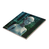 ダイナミック超現実美術 – 未来的な人間型ロボット タイル (側面)