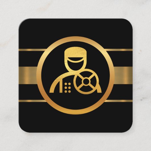 ダイナミック金ゴールドラインショーフードドライバ スクエア名刺 (正面)