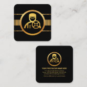 ダイナミック金ゴールドラインショーフードドライバ スクエア名刺 (正面/裏面)