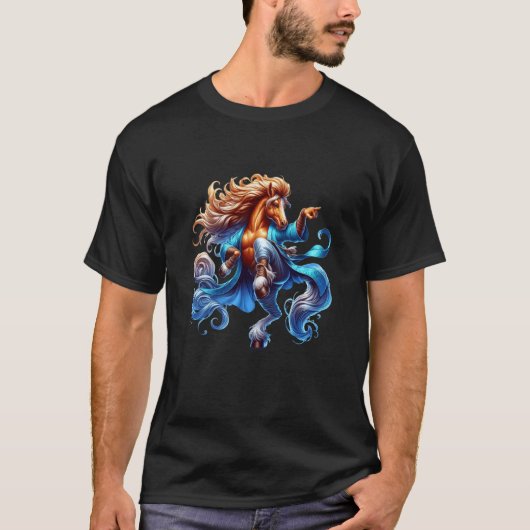 ダイナミック馬戦士ダンスイラスト Tシャツ (正面)
